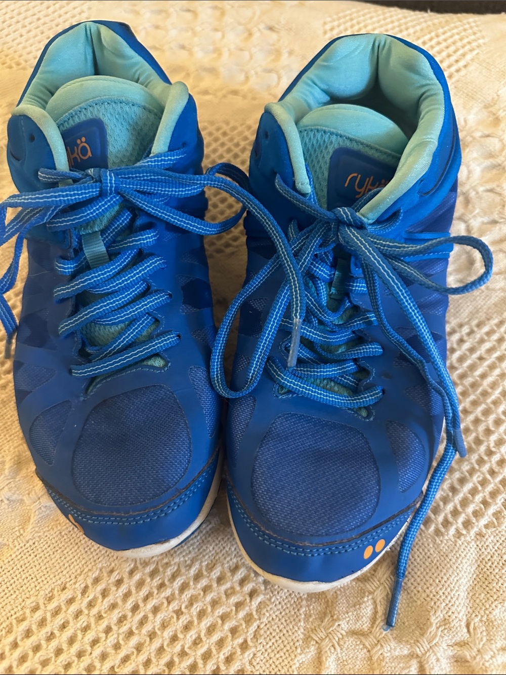 Ryka Blue Lace-Up Womens Sneakers with Aqua Lining